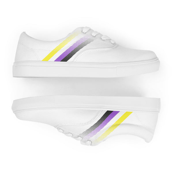 Non-Binary Pride Colors Modern White Lace-up Shoes - Men Sizes