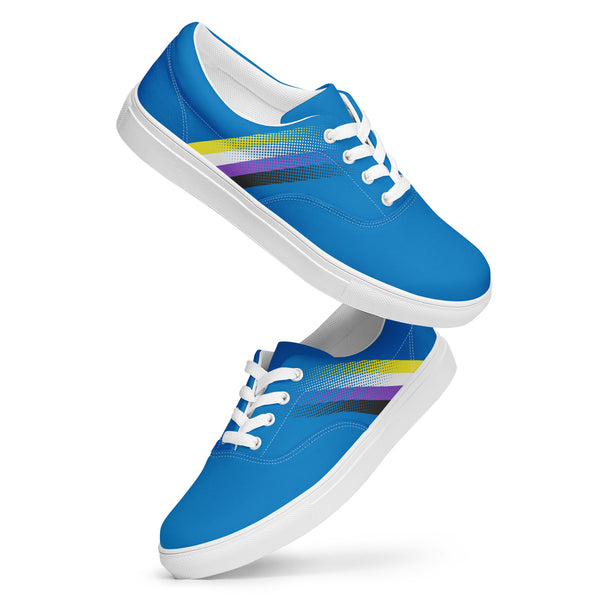Non-Binary Pride Colors Modern Blue Lace-up Shoes - Men Sizes
