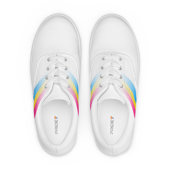 Pansexual Pride Colors Modern White Lace-up Shoes - Men Sizes