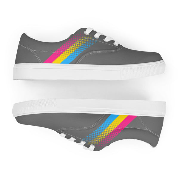 Pansexual Pride Colors Modern Gray Lace-up Shoes - Men Sizes