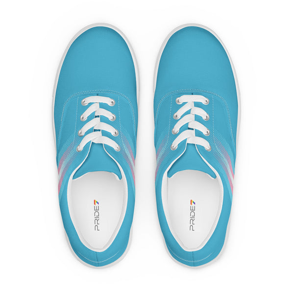 Transgender Pride Colors Modern Blue Lace-up Shoes - Men Sizes
