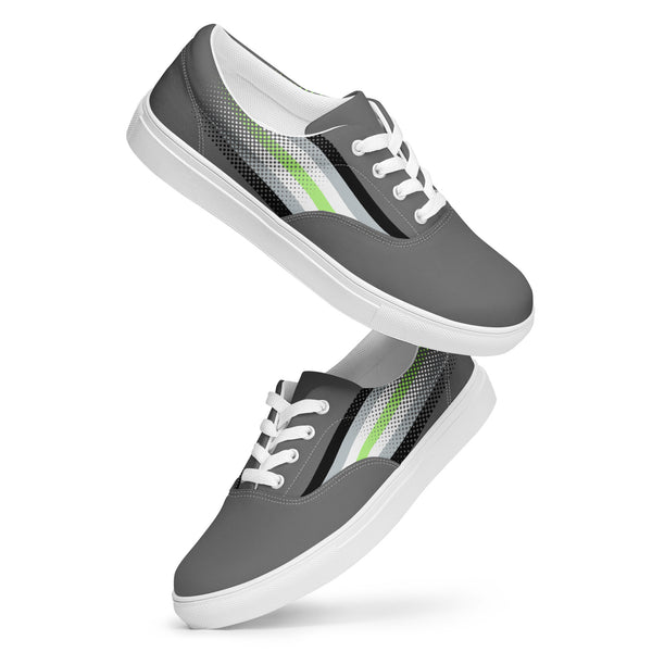 Agender Pride Colors Original Gray Lace-up Shoes - Men Sizes