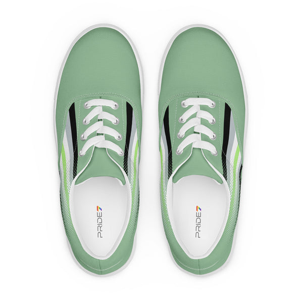 Agender Pride Colors Original Green Lace-up Shoes - Men Sizes