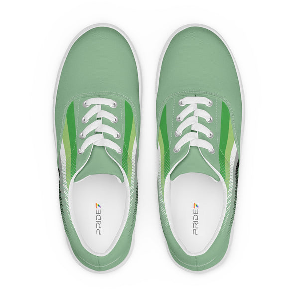 Aromantic Pride Colors Original Green Lace-up Shoes - Men Sizes