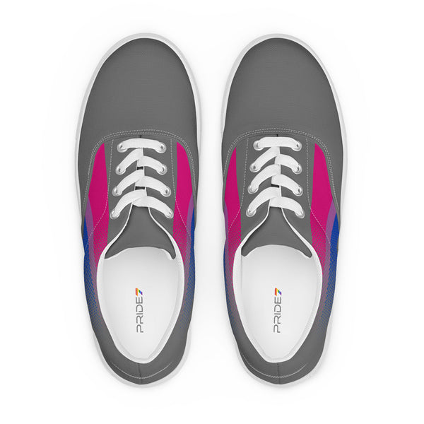 Bisexual Pride Colors Original Gray Lace-up Shoes - Men Sizes
