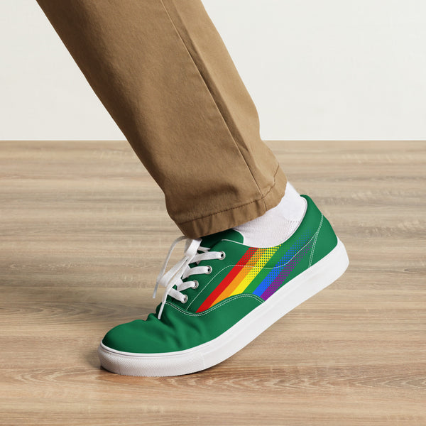 Gay Pride Colors Original Green Lace-up Shoes - Men Sizes