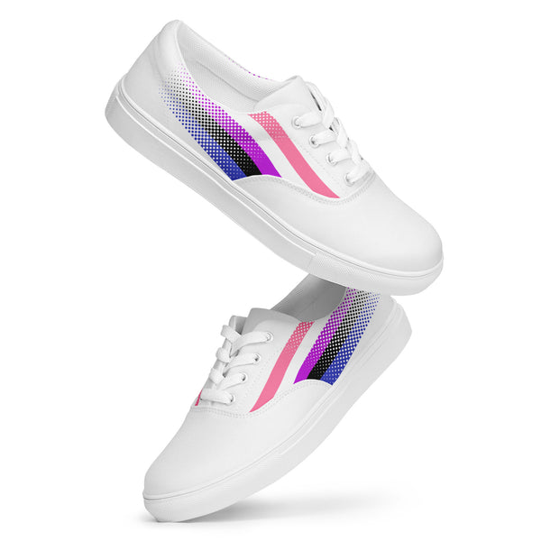 Genderfluid Pride Colors Original White Lace-up Shoes - Men Sizes