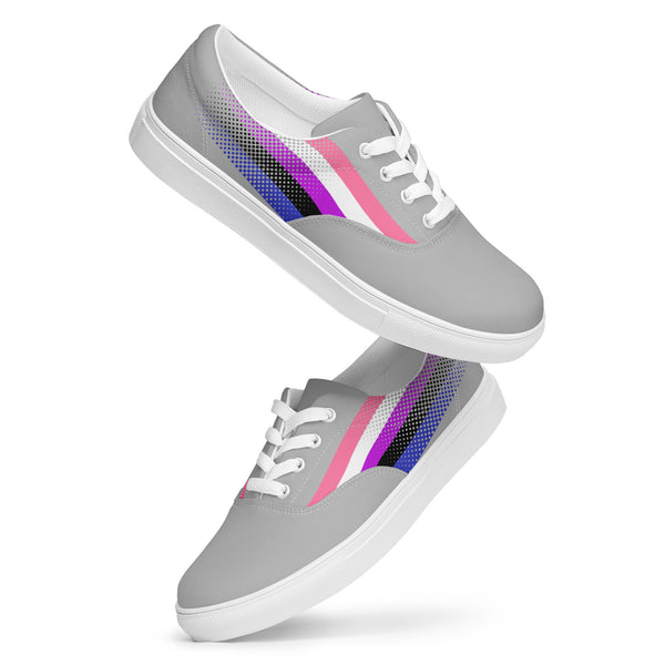 Genderfluid Pride Colors Original Gray Lace-up Shoes - Men Sizes