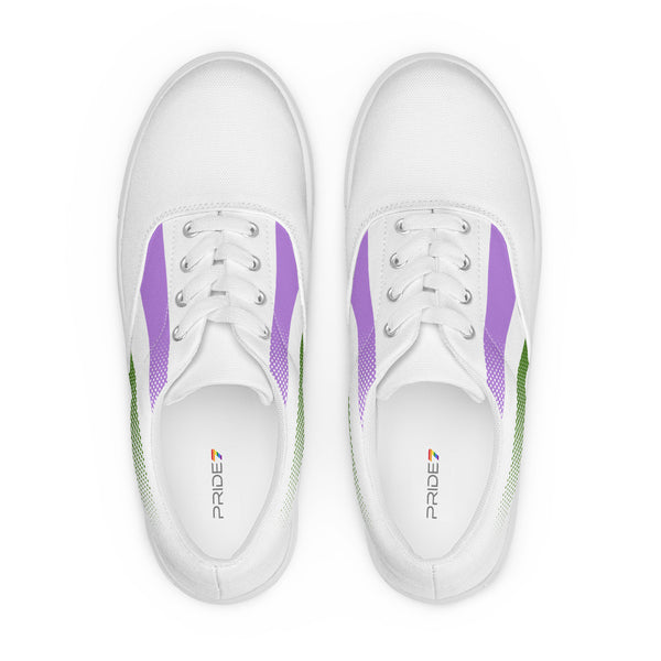 Genderqueer Pride Colors Original White Lace-up Shoes - Men Sizes
