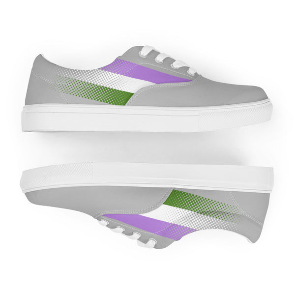 Genderqueer Pride Colors Original Gray Lace-up Shoes - Men Sizes