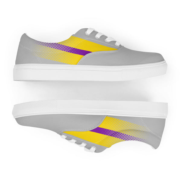 Intersex Pride Colors Original Gray Lace-up Shoes - Men Sizes