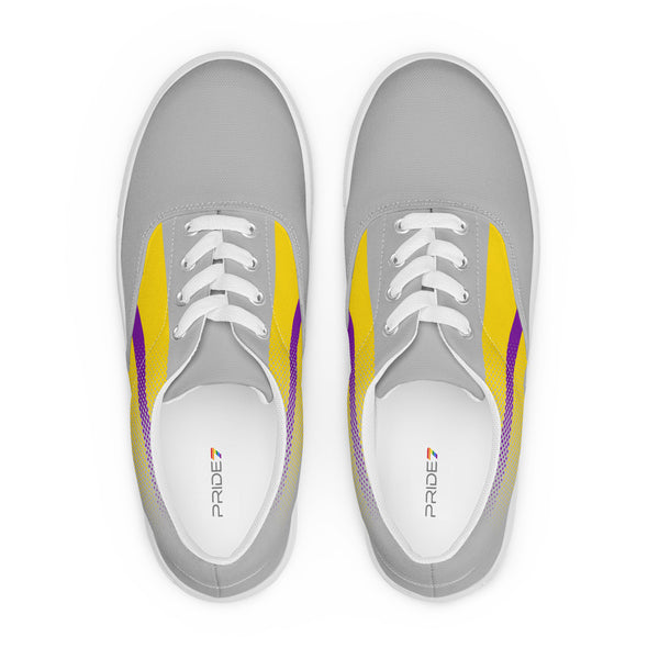 Intersex Pride Colors Original Gray Lace-up Shoes - Men Sizes