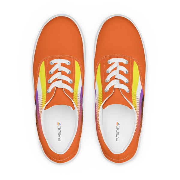 Non-Binary Pride Colors Original Orange Lace-up Shoes - Men Sizes
