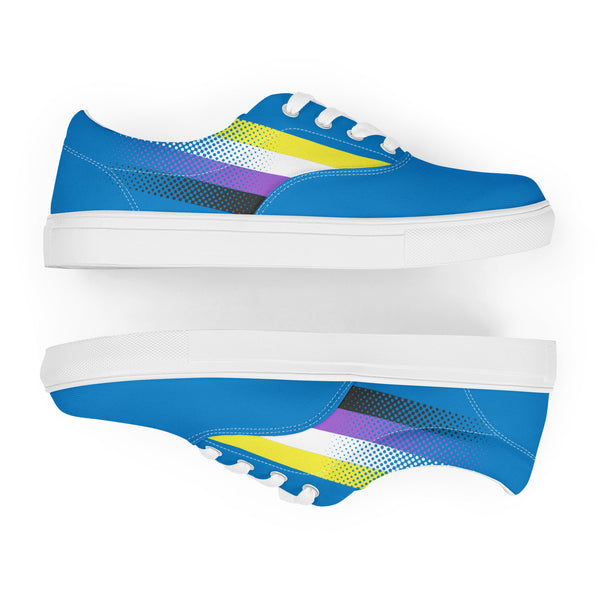 Non-Binary Pride Colors Original Blue Lace-up Shoes - Men Sizes