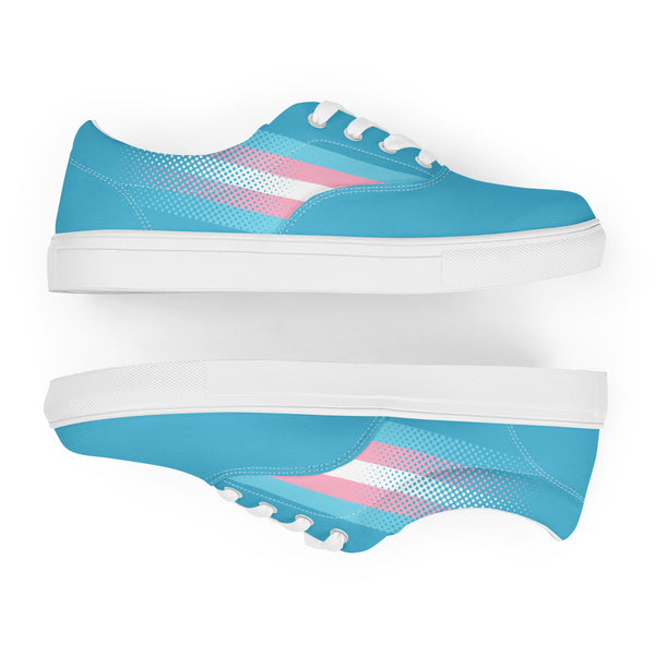 Transgender Pride Colors Original Blue Lace-up Shoes - Men Sizes