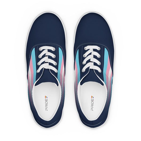 Transgender Pride Colors Original Navy Lace-up Shoes - Men Sizes