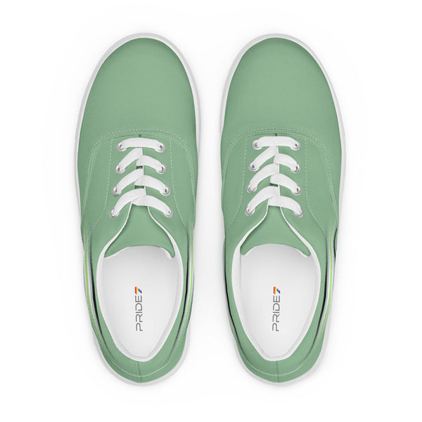 Casual Agender Pride Colors Green Lace-up Shoes - Men Sizes