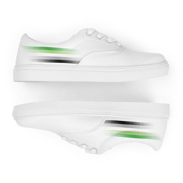 Casual Aromantic Pride Colors White Lace-up Shoes - Men Sizes