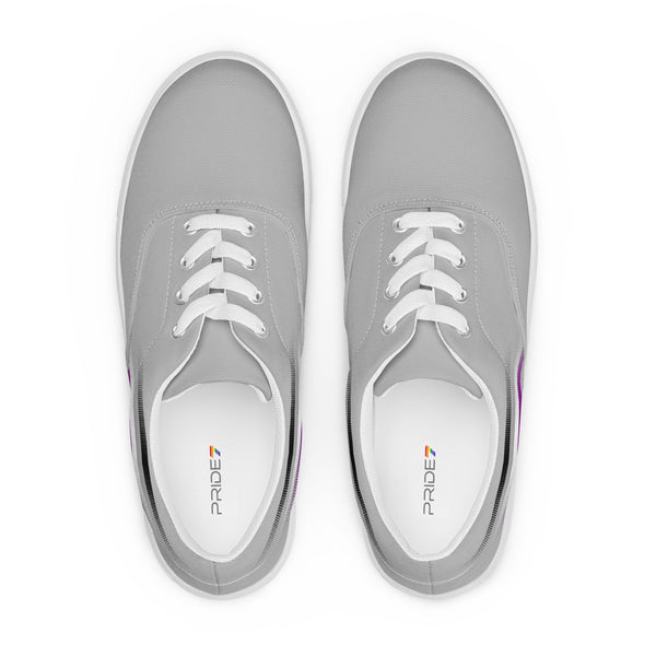 Casual Asexual Pride Colors Gray Lace-up Shoes - Men Sizes