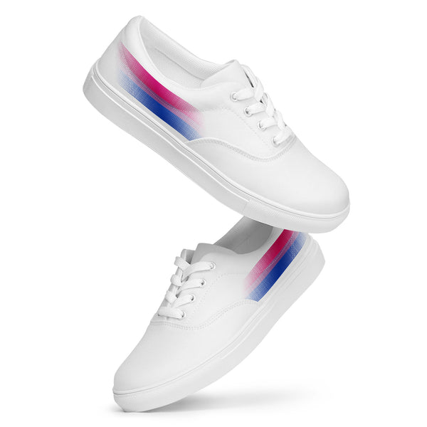 Casual Bisexual Pride Colors White Lace-up Shoes - Men Sizes