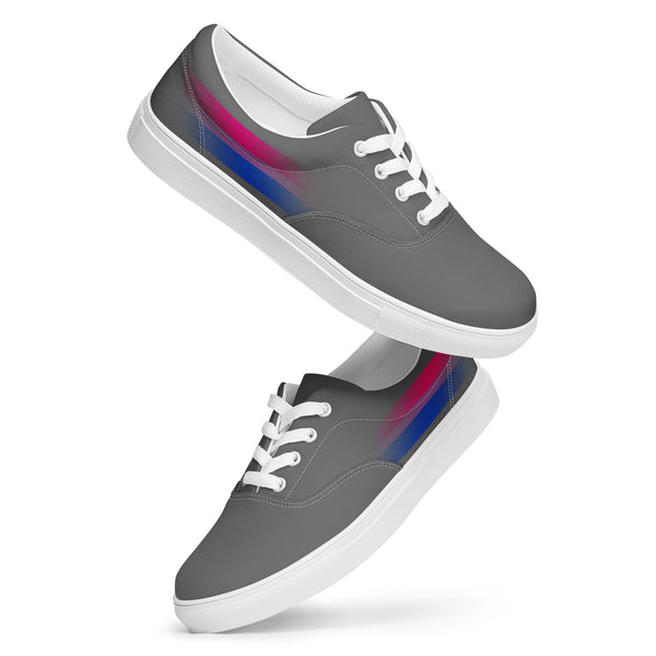 Casual Bisexual Pride Colors Gray Lace-up Shoes - Men Sizes