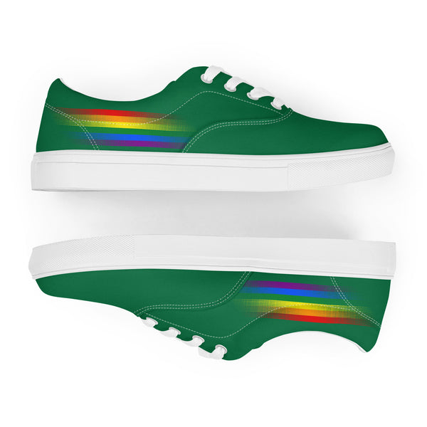 Casual Gay Pride Colors Green Lace-up Shoes - Men Sizes