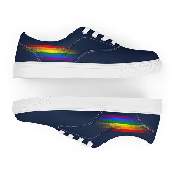 Casual Gay Pride Colors Navy Lace-up Shoes - Men Sizes