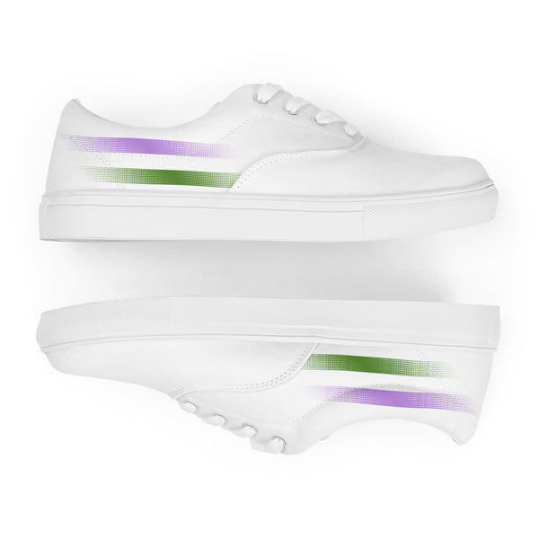 Casual Genderqueer Pride Colors White Lace-up Shoes - Men Sizes