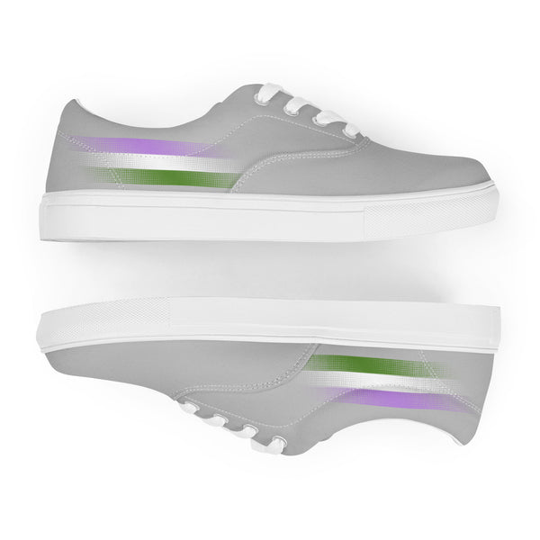 Casual Genderqueer Pride Colors Gray Lace-up Shoes - Men Sizes