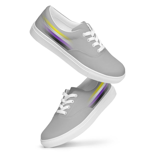Casual Non-Binary Pride Colors Gray Lace-up Shoes - Men Sizes