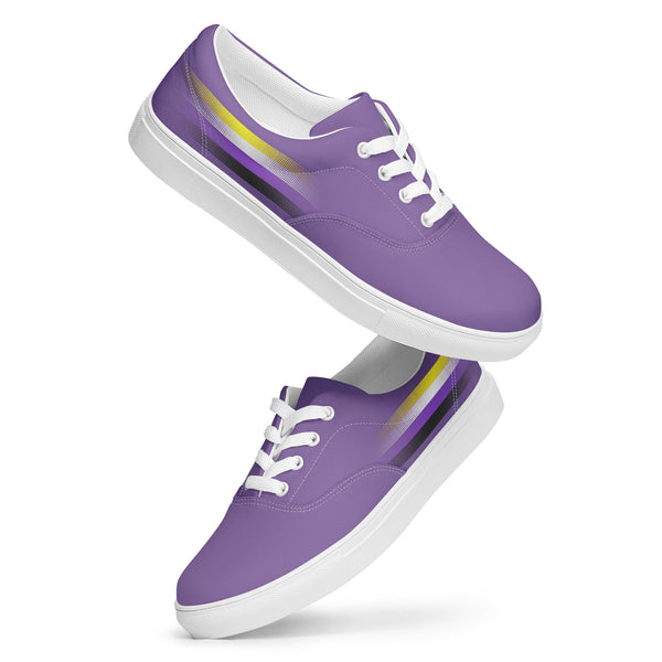 Casual Non-Binary Pride Colors Purple Lace-up Shoes - Men Sizes