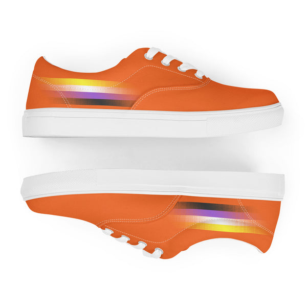 Casual Non-Binary Pride Colors Orange Lace-up Shoes - Men Sizes