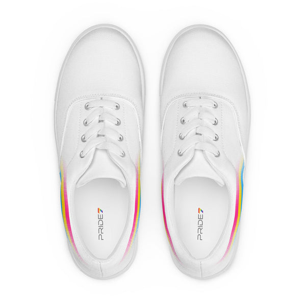 Casual Pansexual Pride Colors White Lace-up Shoes - Men Sizes