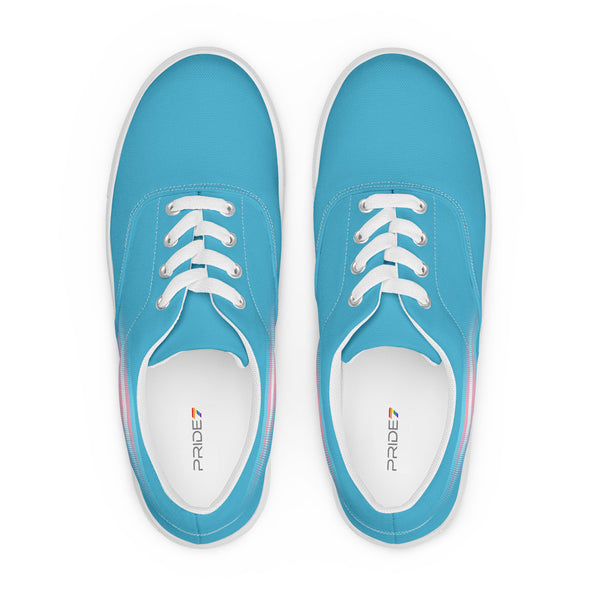 Casual Transgender Pride Colors Blue Lace-up Shoes - Men Sizes