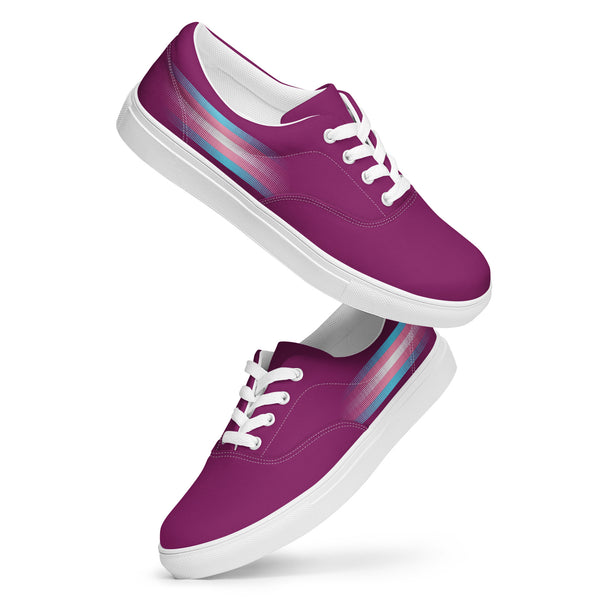 Casual Transgender Pride Colors Violet Lace-up Shoes - Men Sizes