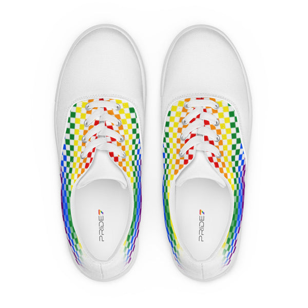 Gay Pride Rainbow Checkers Lace-up Shoes