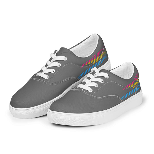 Modern Pansexual Pride Colors Gray Lace-up Shoes - Men Sizes