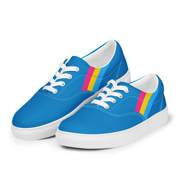 Classic Pansexual Pride Colors Blue Lace-up Shoes - Men Sizes