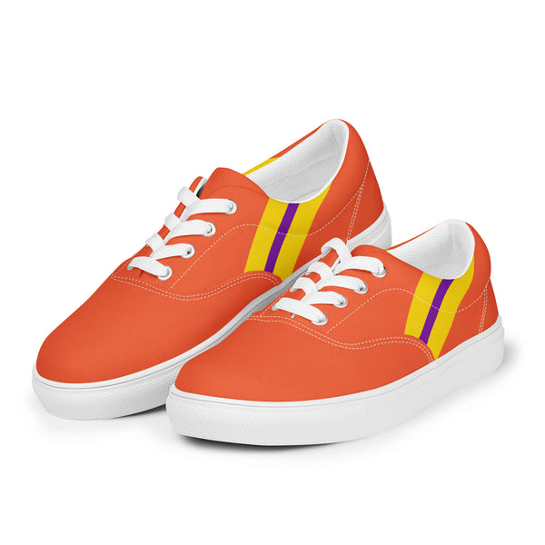 Classic Intersex Pride Colors Orange Lace-up Shoes - Men Sizes