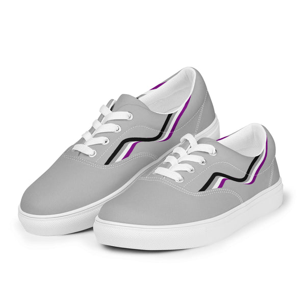 Original Asexual Pride Colors Gray Lace-up Shoes - Men Sizes