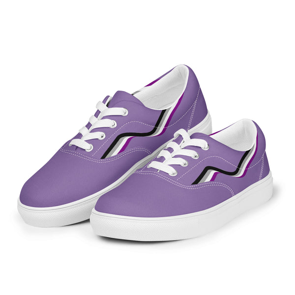 Original Asexual Pride Colors Purple Lace-up Shoes - Men Sizes