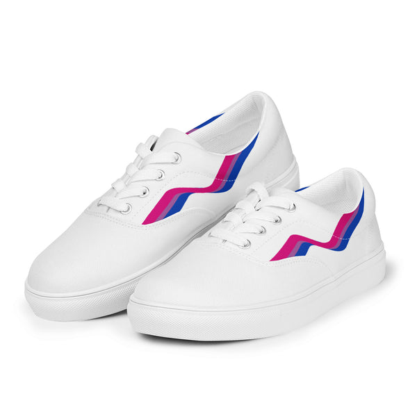 Original Bisexual Pride Colors White Lace-up Shoes - Men Sizes