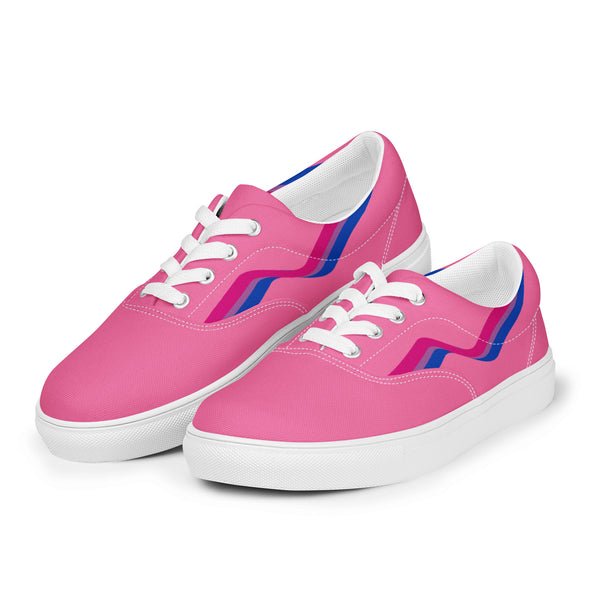 Original Bisexual Pride Colors Pink Lace-up Shoes - Men Sizes
