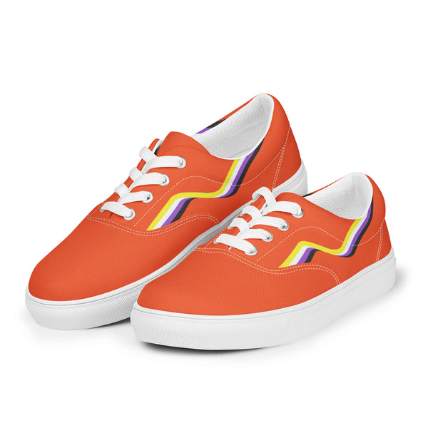 Original Non-Binary Pride Colors Orange Lace-up Shoes - Men Sizes