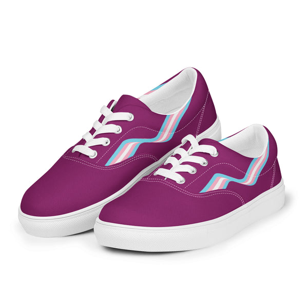 Original Transgender Pride Colors Violet Lace-up Shoes - Men Sizes