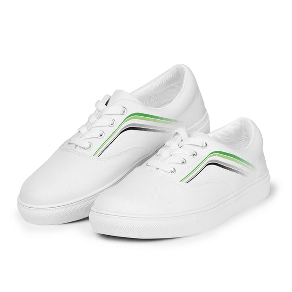 Trendy Aromantic Pride Colors White Lace-up Shoes - Men Sizes