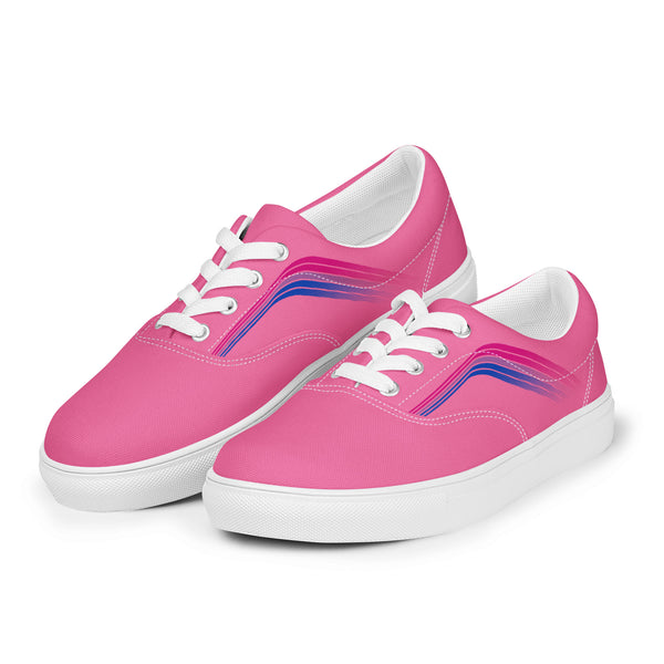 Trendy Bisexual Pride Colors Pink Lace-up Shoes - Men Sizes
