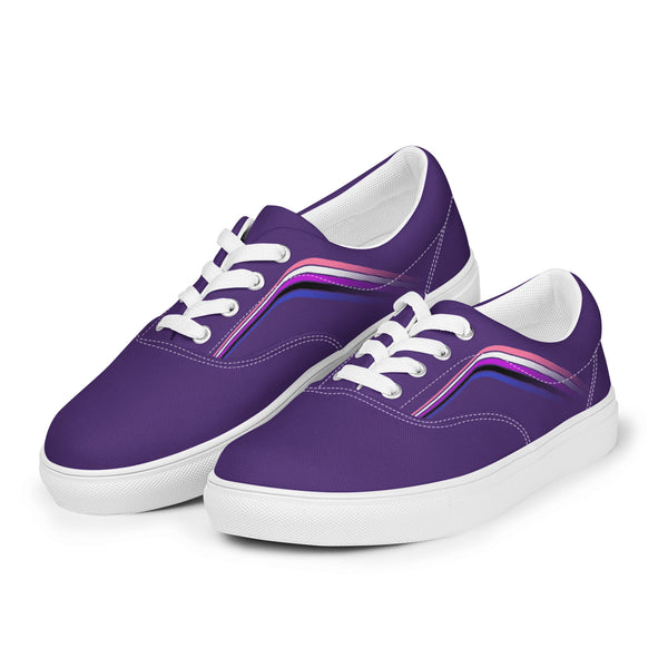 Trendy Genderfluid Pride Colors Purple Lace-up Shoes - Men Sizes