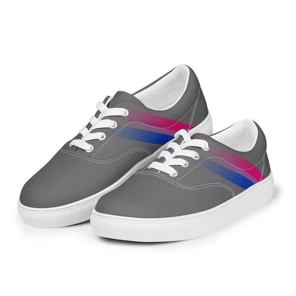 Bisexual Pride Colors Modern Gray Lace-up Shoes - Men Sizes