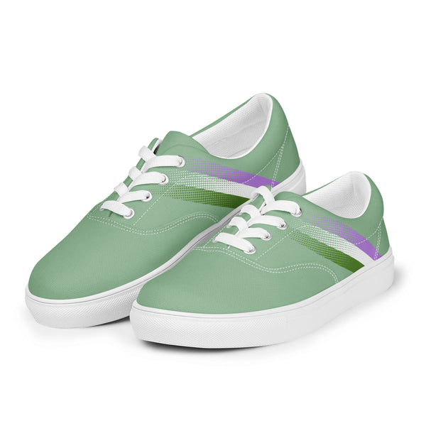 Genderqueer Pride Colors Modern Green Lace-up Shoes - Men Sizes